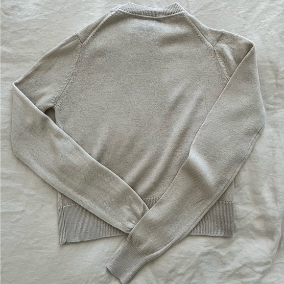 STUDIO NICHOLSON Washed Extra Fine Merino Crew Neck Essential Sweater in Dove - Picture 4 of 8